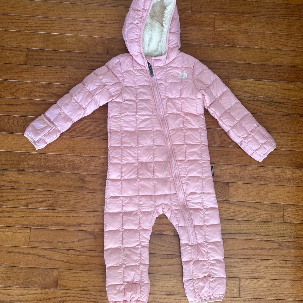 The North Face Pink Quilted Kids one Piece